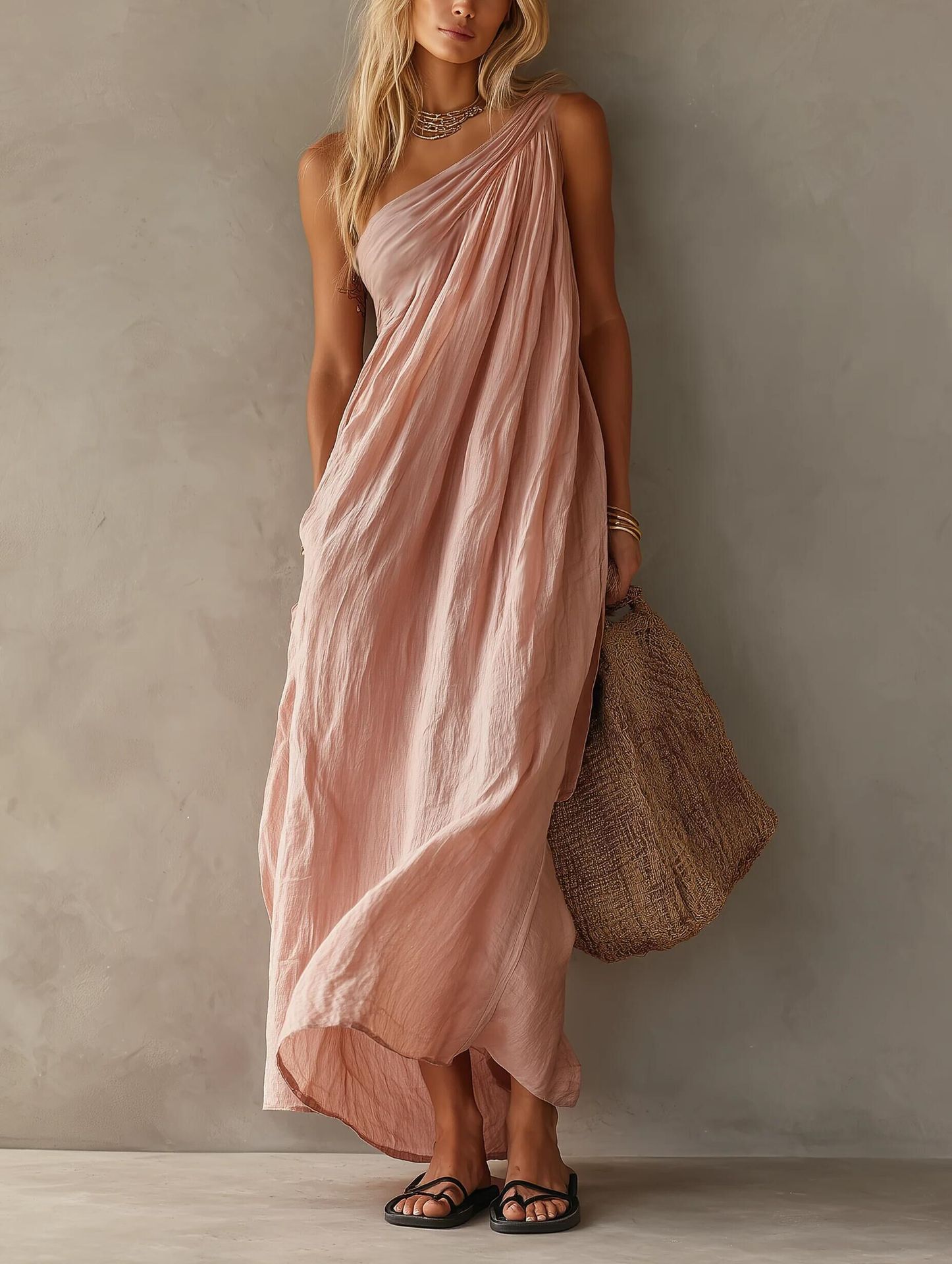 Summer New European and American Style Women's Clothing Wish European Station Off-Shoulder Strapless Dress